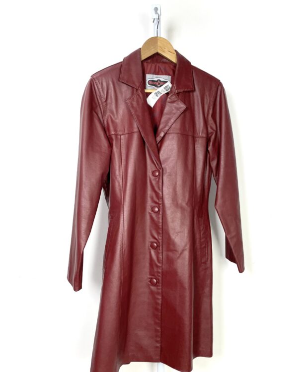 Trench coat bordô de couro MARY COURO - PP - VENDIDO SISTEMA OTO