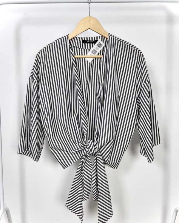 Blusa algodão branco e cinza AMARO - 38 - VENDIDO SISTEMA OTTO