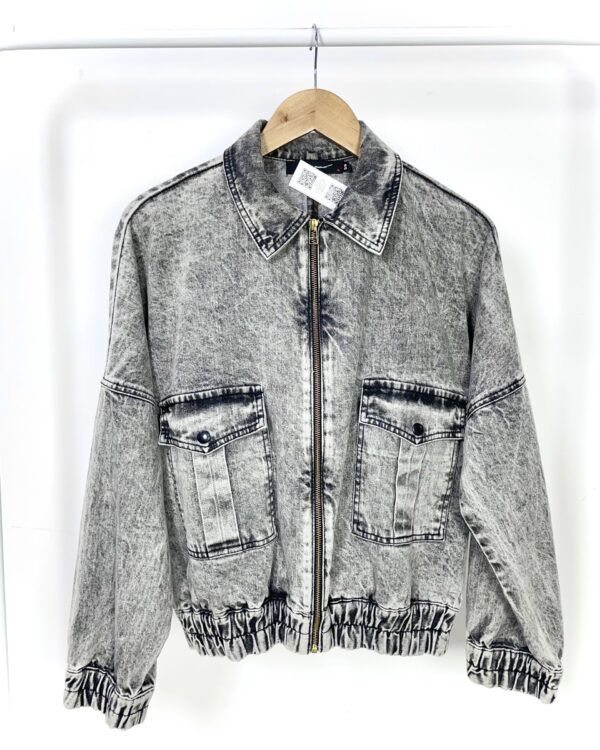 Jaqueta jeans bomber preta JULIE CHERMANN - 38  *coleção atual* - VENDIDO SIST OTO