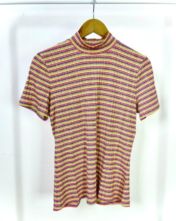 Blusa canelada gola alta colorida A.BRAND - G - VENDIDO SISTEMA OTO