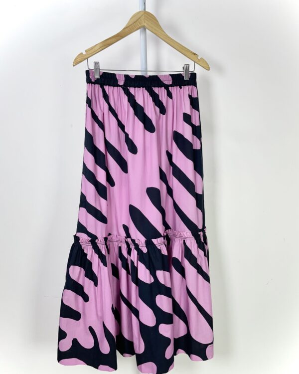 Saia algodao rosa com preto GUDE - P *nunca usado* - VENDIDO SISTEMA OTO