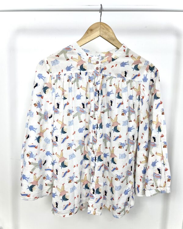 Blusa branca com estamp SARDINA - P- VENDIDO SISTEMA OTTO