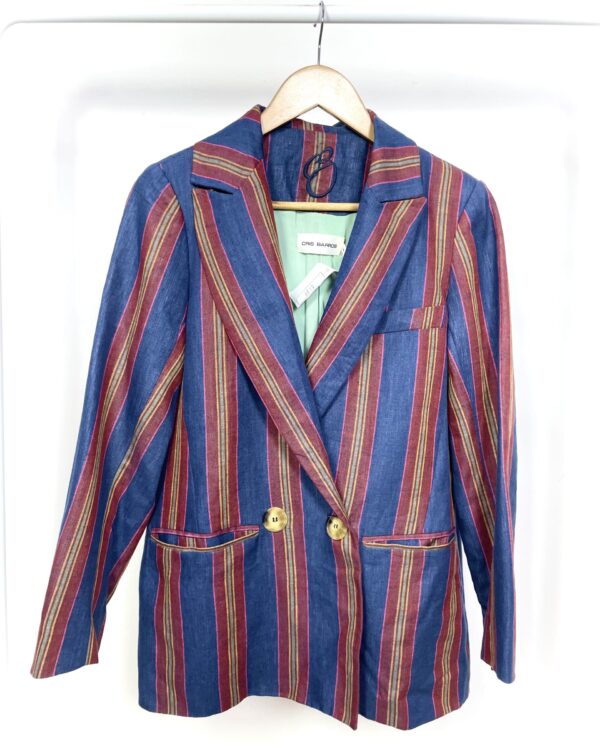 Max blazer azul com listras CRIS BARROS - 34 *nunca usado*- VENDIDO SISTEMA OTTO