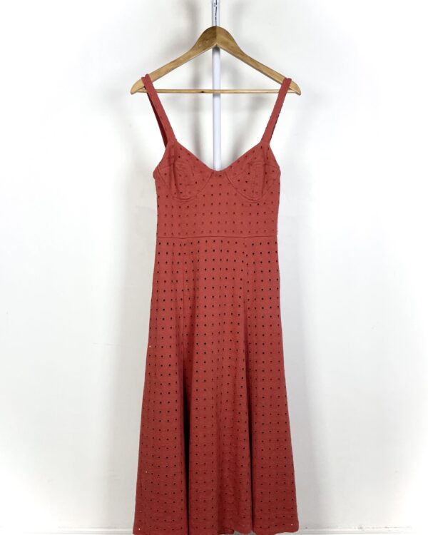 Vestido midi terracota texturizado MARIA FILÓ - M - VENDIDO SISTEMA OTO