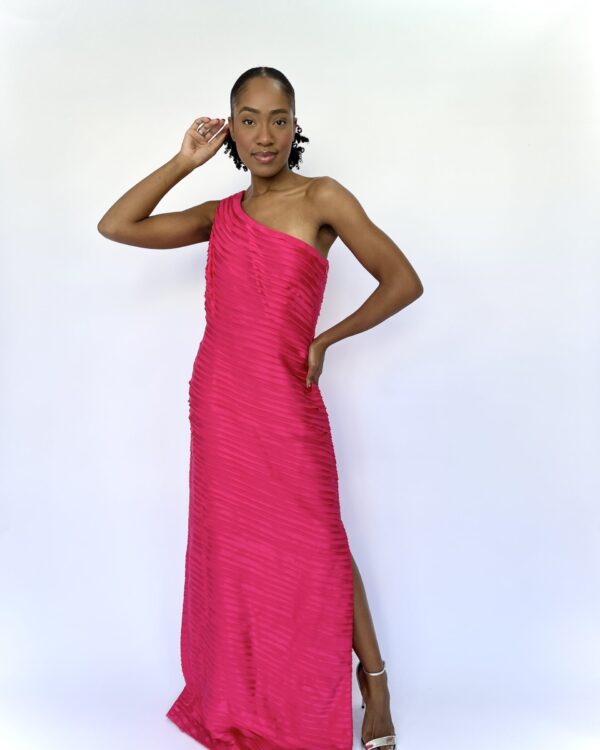 Vestido rosa longo acetinado CALVIN KLEIN - P - VENDIDO SISTEMA OTO