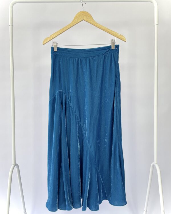 Saia azul veludo CRIS BARROS - 38 - VENDIDO SISTEMA OTTO