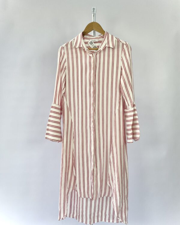 Chemise listrada vermelho e branco LUCIDEZ - PP *vendido sistema oto*