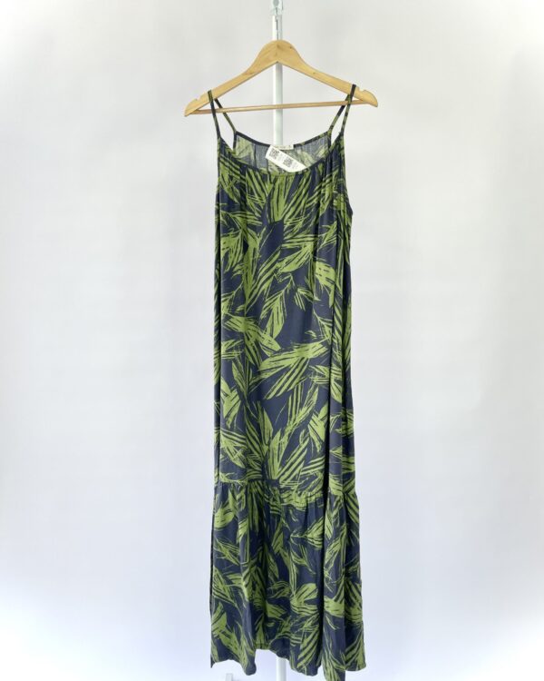 Vestido azul marinho estampa verde VANESSA TOBLER - G - VENDIDO SISTEMA OTO