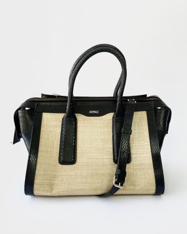 Bolsa preta detalhe palha ANIMALE - VENDIDO SISTEMA OTO