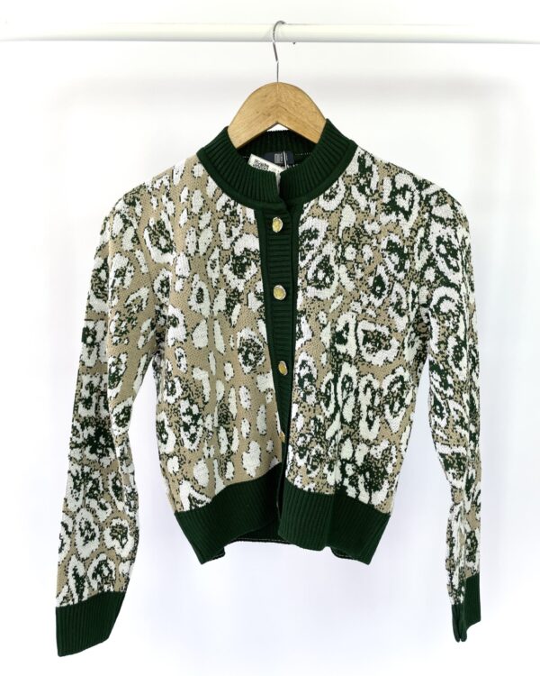 Casaqueto tricot verde estampado MILÁ - M *nunca usado*