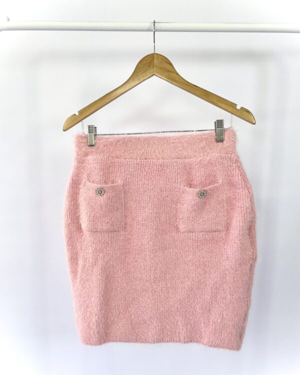 Saia rosa tricot plush ANA GONÇALVES - M *nunca usado*