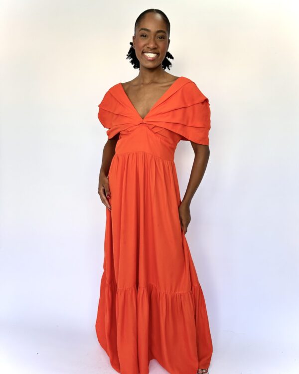 Vestido longo laranja BASE 98 - M - VENDIDO SISTEMA OTO