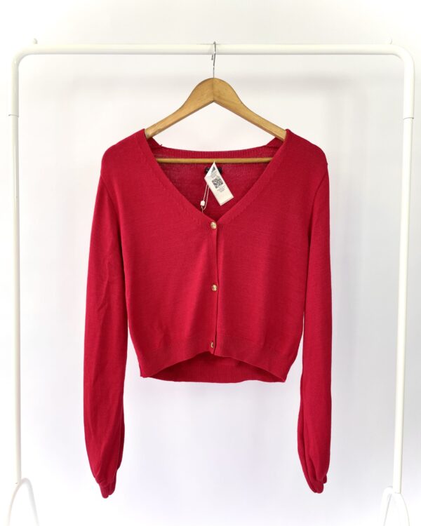 Casaqueto vermelho tricot MILÁ - U *nunca usado* - VENDIDO SISTEMA OTO