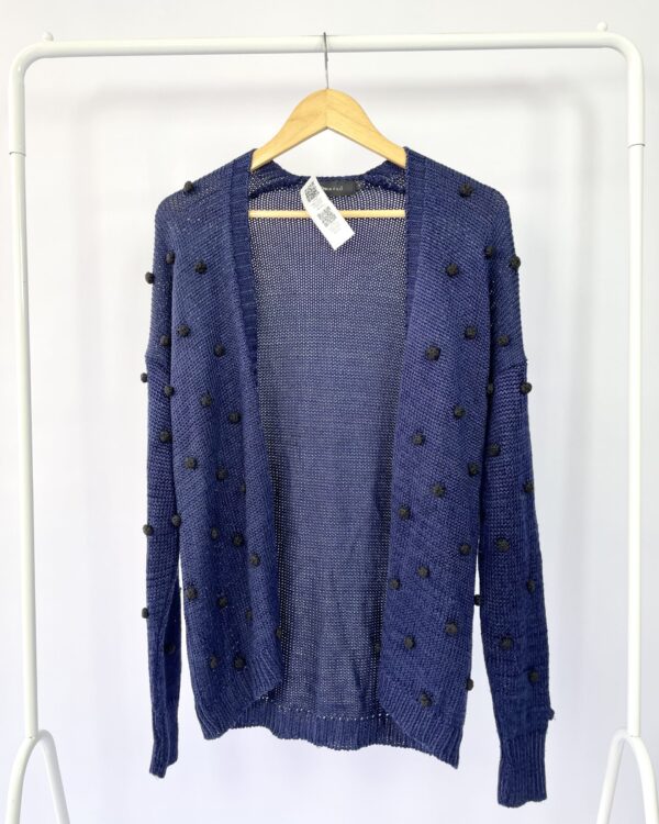 Casaco tricot azul marinho com adereços MARIA FILÓ - P - VENDIDO SIST OTO