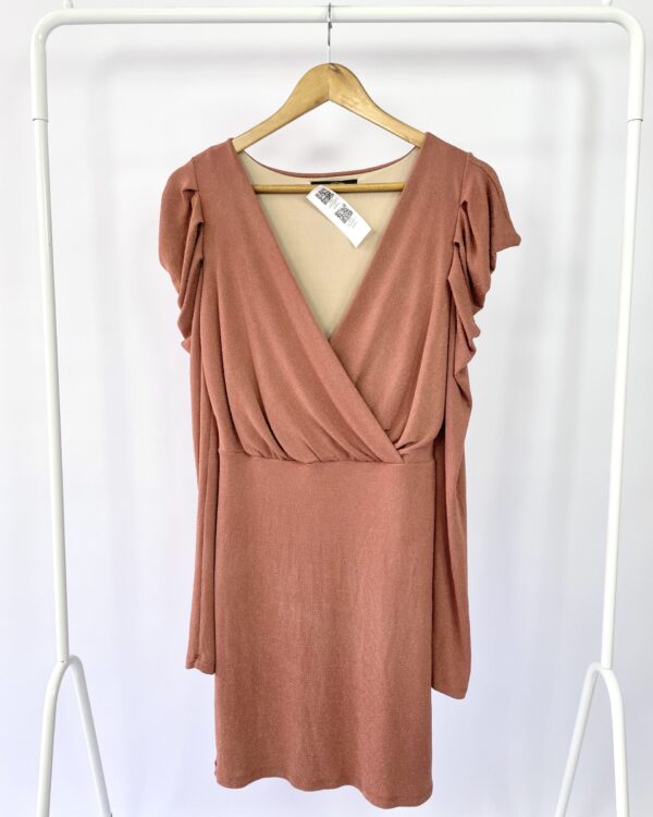 Vestido terracota com aplicações HIT - M - VENDIDO SISTEMA OTO