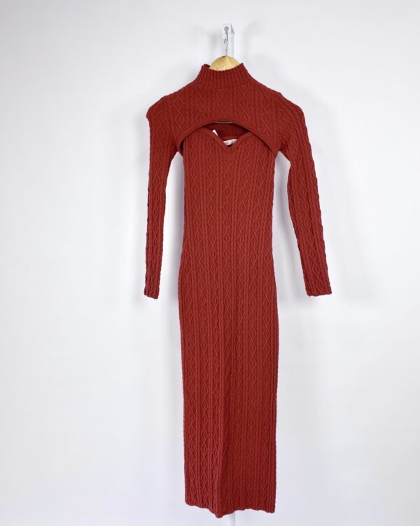 Conjunto vestido e blusa de tricot bordo RENATA FIGUEIREDO - P - VENDIDO SISEMA OTO