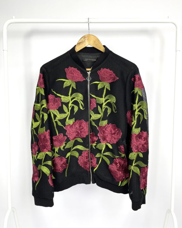 Bomber bordada flores ZARA - G - VENDIDO SIST OTO