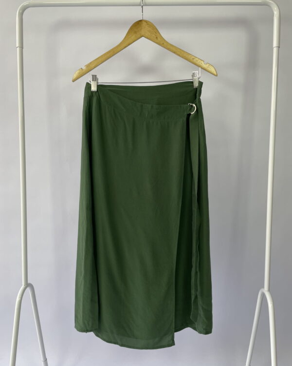 Saia linho transpassada verde seda LENNY NIEMEYER - 36 - VENDIDO SISTEMA OTO