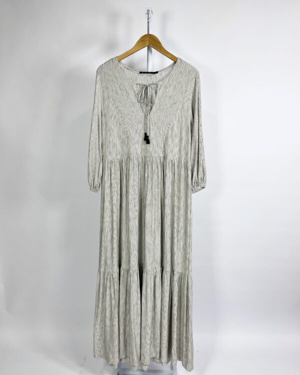 Vestido listrado com manga MARIA FILÓ - G - VENDIDO SISTEMA OTO