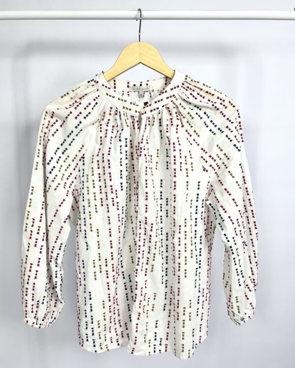 Blusa branca bordados coloridos CASUAL STREET -M - VENDIDO SISTEMA OTO