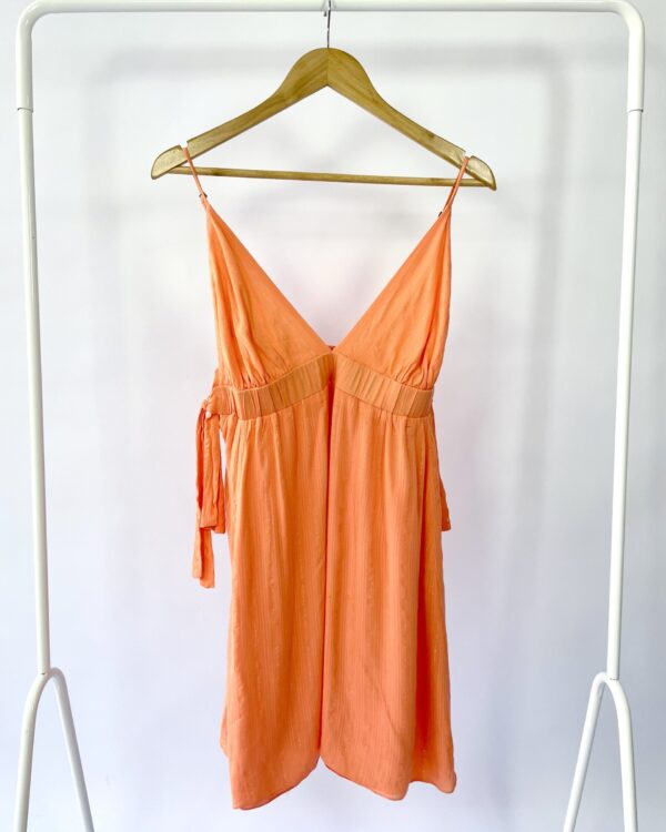 Vestido curto salmão com fios de lurex DRESS TO - M - VENDIDO SISTEMA OTO