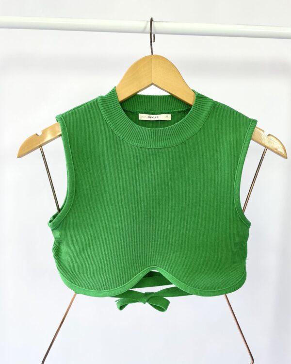 Cropped verde com amarração DRESS TO - M - VENDIDO SISTEMA OTO