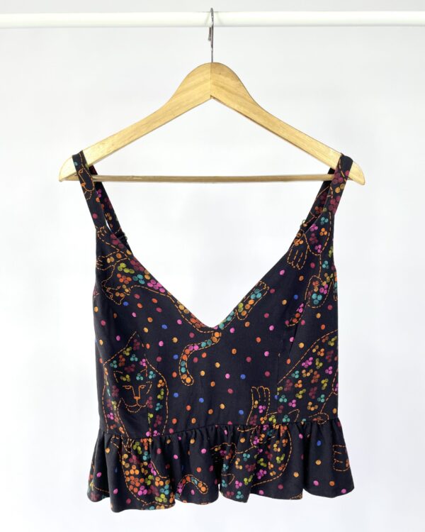 Top preto com estamp FARM - G - VENDIDO SISTEMA OTO