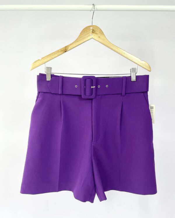 Short roxo com cinto ZARA - G - VENDIDO SISTEMA OTO