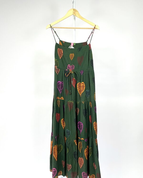 Vestido longo verde com estamp FARM - G