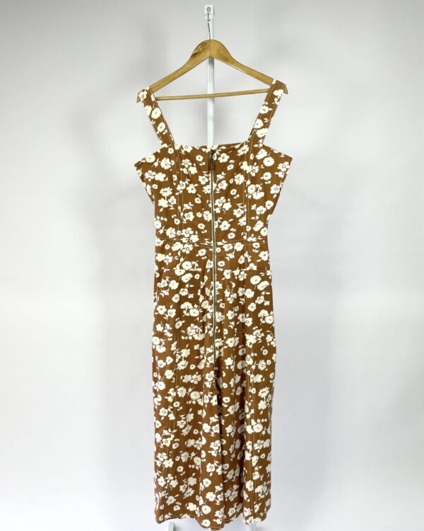Vestido midi marrom com estamp MIXED - 42 - VENDIDO SIST OTO