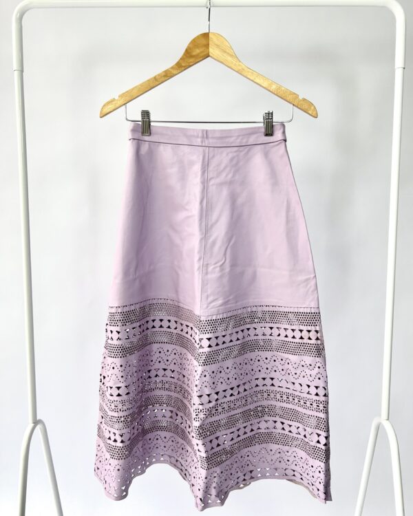Saia roxa com detalhes couro DANI BERNADES - P *nunca usado* - VENDIDO SIST OTO