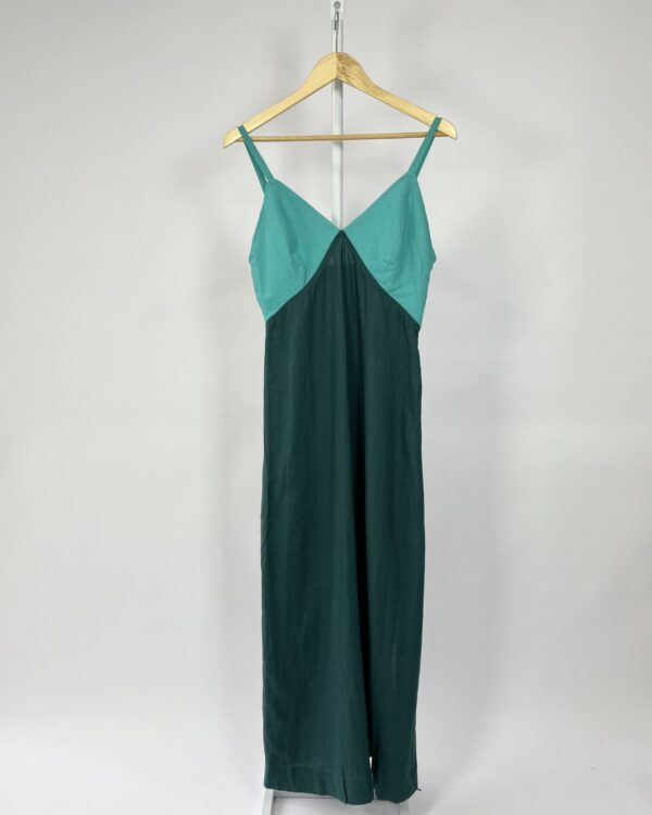 Vestido linho azul SACADA - 40 - VENDIDO SISTEMA OTO