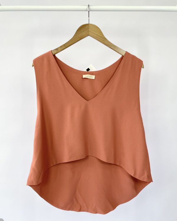Blusa salmão crepe JU LENZ - G - VEDIDO SIST OTO