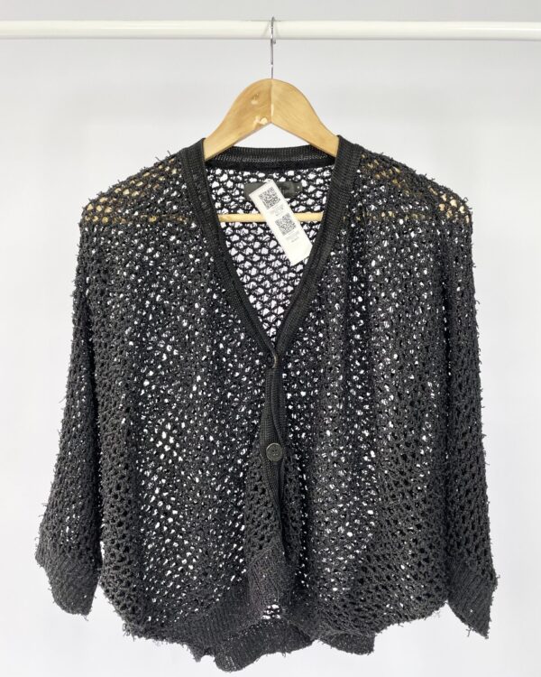 Casaco tricot preto com brilho MARIA FILO - M - VENDIDO SIST OTO