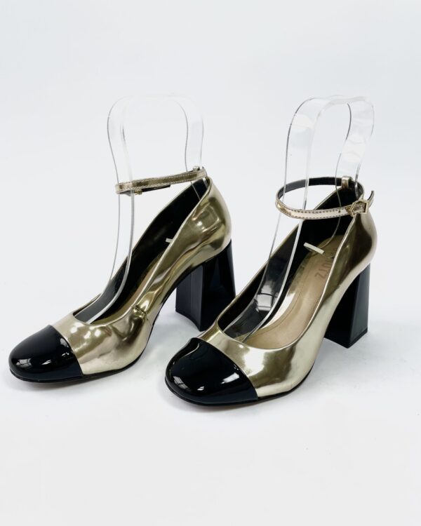 Sapato dourado metalizado com preto SCHUTZ - 35 - VENDIDO SISTEMA OTTO