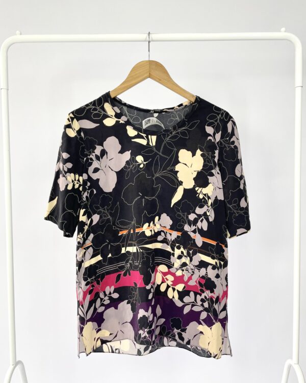 Blusa azul com estamp ANIMALE - M - VENDIDO SISTEMA OTTO