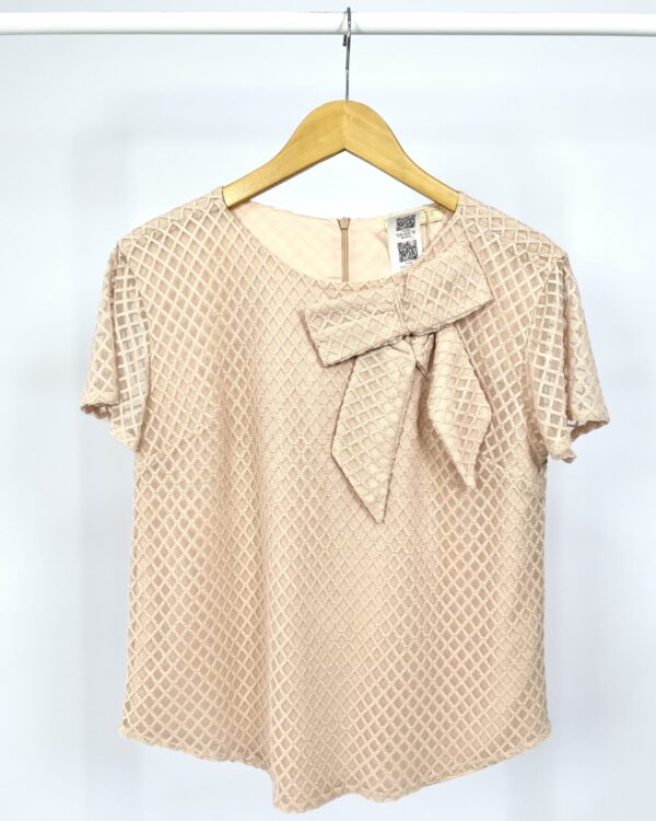 Blusa rosa com laço CAROL BASSI - 36 - VENDIDO SIST OTO