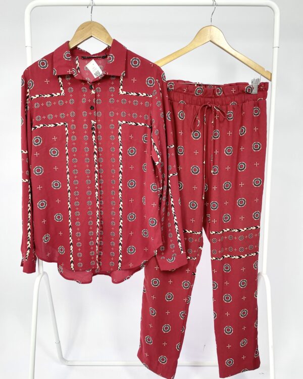 Conjunto bordo com estamp calça e camisa MARIA FILO - M - VENDIDO SISTEMA OTO