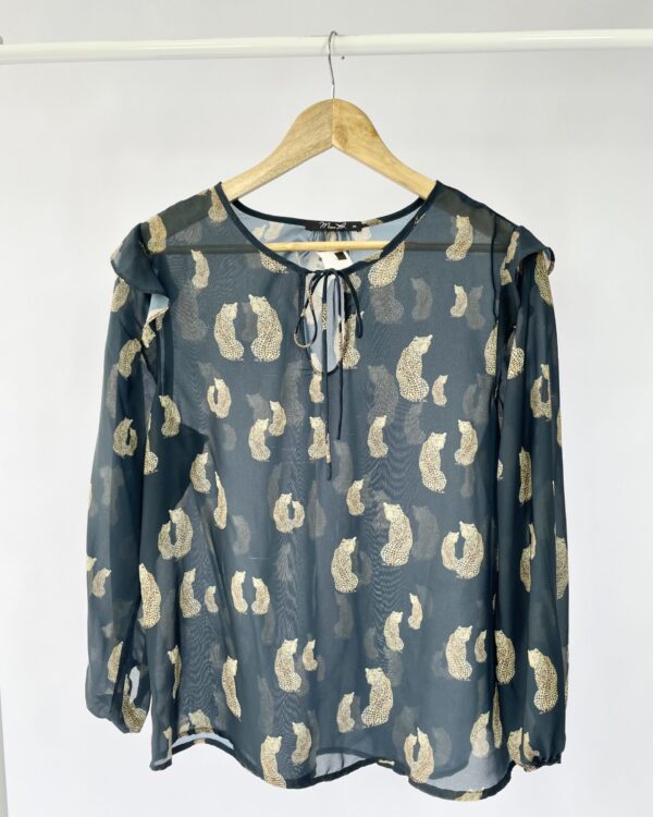 Blusa azul marinho estampada MISS B - 44 - VENDIDO SISTEMA OTTO