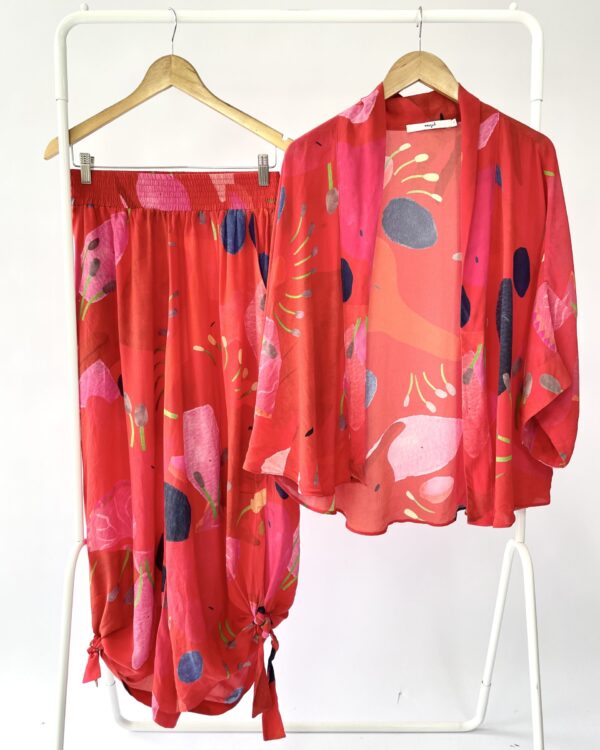 Conjunto seda calça e camisa amarração WASABI - P - VENDIDO SISTEMA OTTO