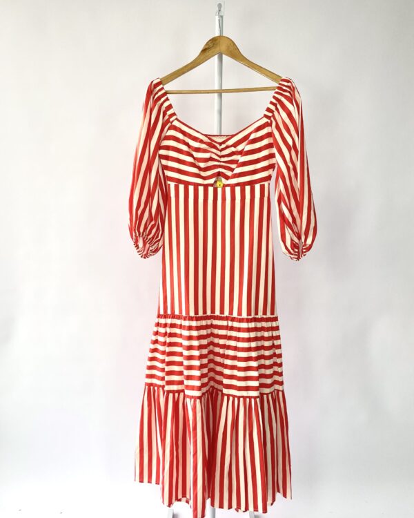 Vestido com listras vermelhas FARM - P