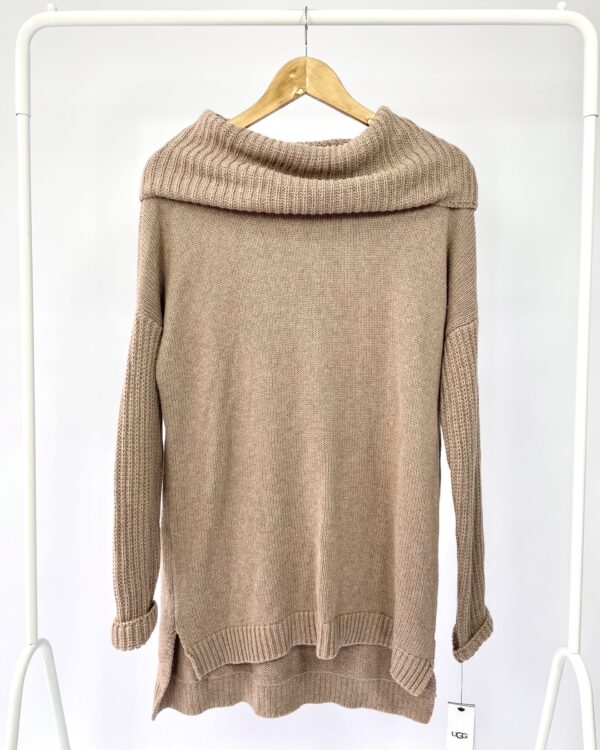 Casaco tricot alongado gola alta marrom UGG - P *NUNCA USADO* - VENDIDO SISTEMA OTTO