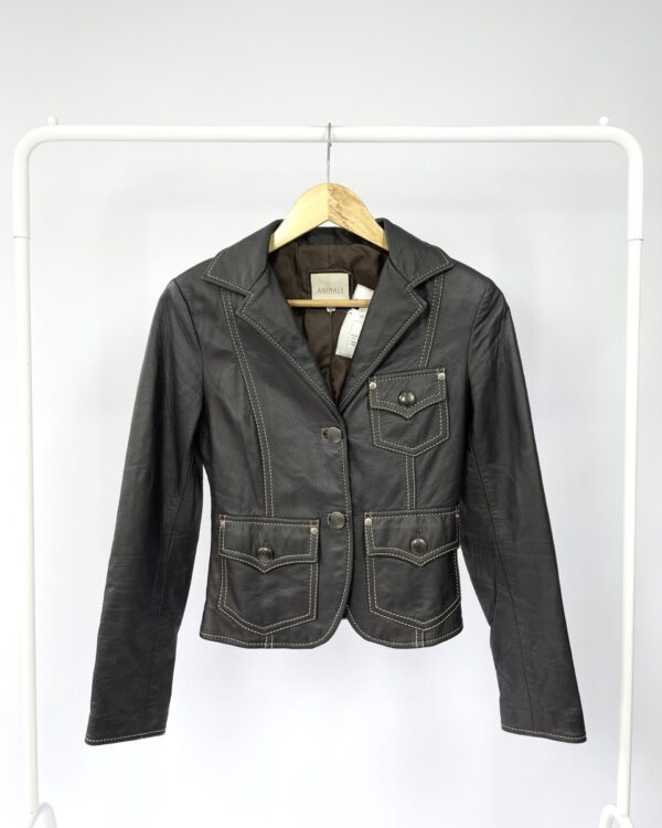 Jaqueta couro com pespontos ANIMALE - 36 - VENDIDO SISTEMA OTO