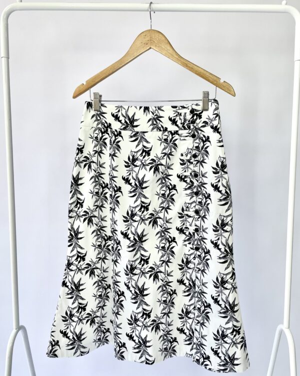 Saia midi branca com estampa preta MARIA FILÓ - M - VENDIDO SIST OTO