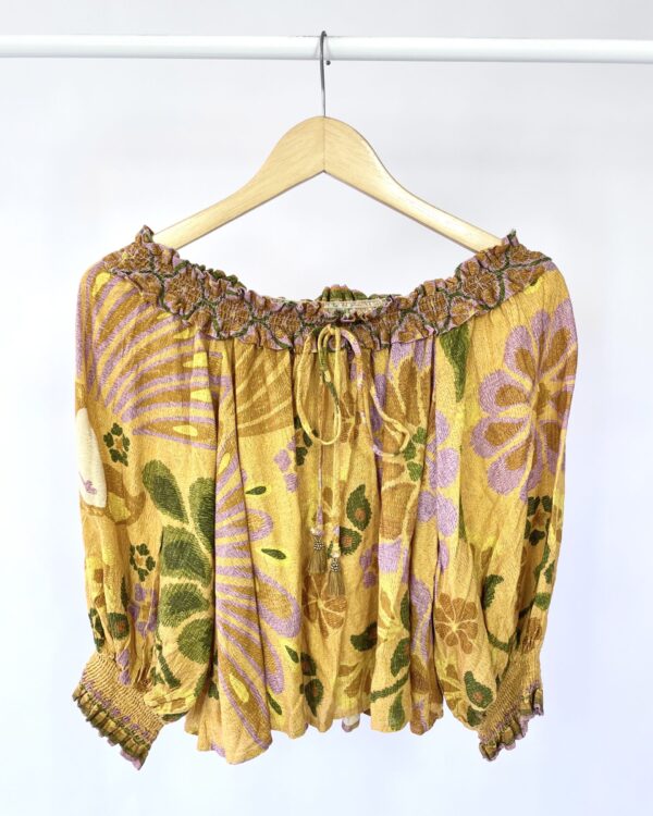 Bata mostarda com estampa FARM - GG - VENDIDO SIST OTO