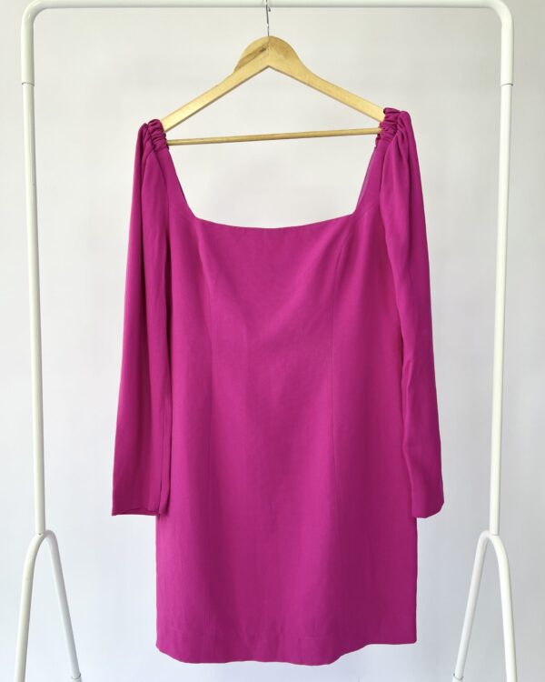 Vestido curto manga bufante fucsia AGILITA - 42 - VENDIDO SISTEMA OTO