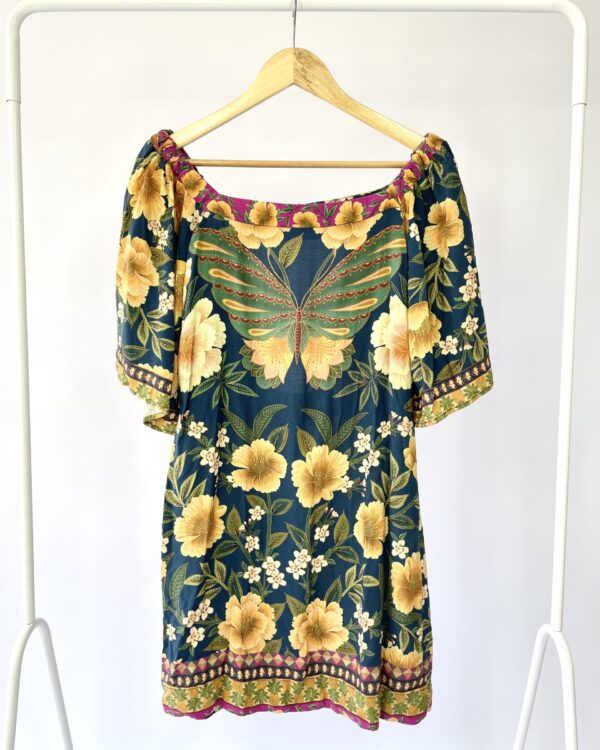 Vestido curto estampado detalhes costas FARM - G - VENDIDO SIST OTO