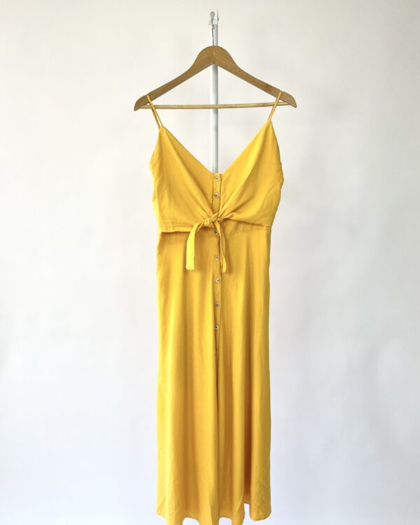 Vestido mostarda botões DRESS TO - M - VENDIDO SISTEMA OTO