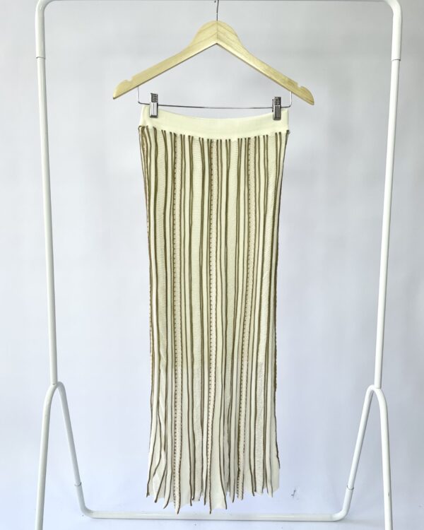 Saia tricot branca com marrom claro MARIA PAVAN - P