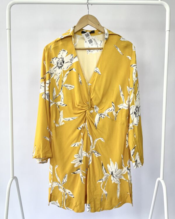 Vestido mostarda com estamp ANIMALE - 38 - VENDIDO SISTEMA OTO